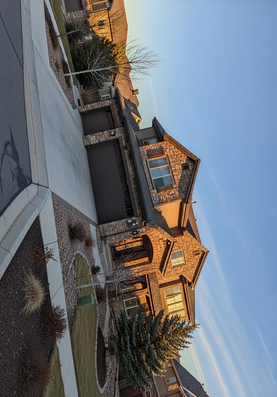 Castle Pines homeowner speaking with service professional at home entrance.